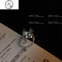 JiMi甜酷风锆石耳夹女无耳洞耳环2023年新款潮ins风耳骨夹耳饰高级感