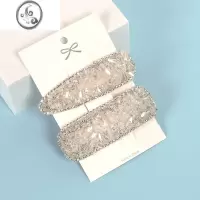 JiMi韩版小清新网红ins水钻水晶闪亮发夹压夹刘海夹时尚边夹BB夹发饰