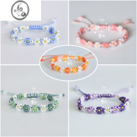 JiMi渐变小雏菊手绳手工编织DIY材料包ins网红手链自编送闺蜜情侣礼物