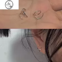 JiMiS925银银波浪螺旋耳圈耳钉女冷淡风ins简约百搭时尚学生耳饰