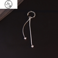 JiMis925银麻花流苏耳夹女无耳洞耳骨夹小众设计ins个性耳挂耳环耳饰