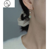 JiMi和田玉珍珠耳环14k包金耳钩温柔气质清新耳饰女耳夹无耳洞