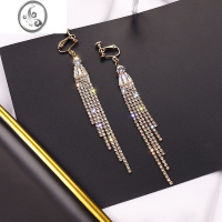 JiMi流苏耳环高级感轻奢小众设计感耳夹无耳洞女过年耳饰气质个性耳坠