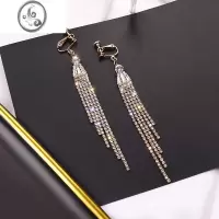 JiMi流苏耳环高级感轻奢小众设计感耳夹无耳洞女过年耳饰气质个性耳坠