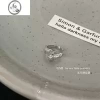 JiMiGMI银色字母锆石无耳洞耳夹女轻奢小众设计高级感耳骨夹新款耳环