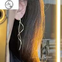 JiMi[情丝绕]长款流苏蚊香盘耳夹无耳洞女新款耳饰显脸小方圆脸耳环