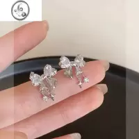 JiMi精致甜酷蝴蝶结流苏蚊香盘耳夹轻奢高级小众设计感新潮无耳洞耳饰