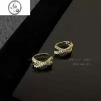 JiMi锆石交叉无耳洞耳夹女新款简约辣妹耳骨夹小众设计高级感轻奢耳饰