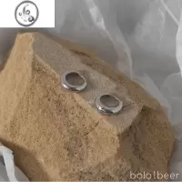 JiMibolo欧美高级感金属圈圈耳环素圈潮小耳圈气质ins冷淡风耳扣耳饰