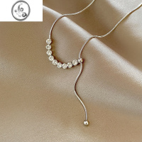 JiMi银色锆石项链女轻奢小众高级感吊坠配饰ins嘻哈风时尚百搭锁骨链