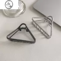 JiMi简约金属三角发夹女后脑勺半扎发抓夹ins风发卡盘发鲨鱼夹子头饰