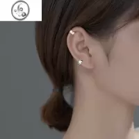 JiMiC形小巧耳骨夹s925银银无耳洞气质黑色光面简约女耳夹中性耳饰男