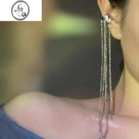 JiMi长款流苏耳骨夹无耳洞女小众设计高级感冷淡风气质显脸小耳夹耳饰
