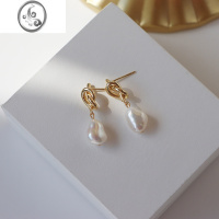 JiMi巴洛克不规则淡水珍珠耳环女2022年新款潮轻奢小众无耳洞耳夹耳饰