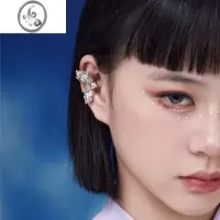 JiMi原创设计敲出众精灵耳骨夹女无耳洞耳饰质感叶子蝴蝶结耳夹