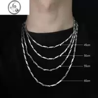 JiMi网红ins项链男生高级感小众百搭菱形潮流链子个性嘻哈健身锁骨链