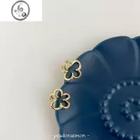 JiMi可盐可甜 高级感茶系金属线圈花朵耳环耳夹小众耳饰无耳洞耳骨夹