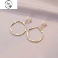 JiMi大圈耳夹女无耳洞夸张圆脸显脸小蚊香盘耳夹无痛耳饰大圆圈耳环女