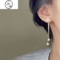 JiMi珍珠耳夹女无耳洞复古轻奢高级耳环2023年新款山茶花耳饰小众