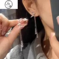 JiMi长款流苏蝴蝶耳环无耳洞耳夹显瘦耳线气质高级感耳坠轻奢小众耳饰