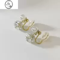 JiMi锆石耳坠蚊香盘无耳洞耳夹珍珠短款小巧法式简约气质高级感百搭款