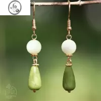 JiMi月下松 中式国风耳环古风汉服高级感耳坠耳钩耳夹气质复古无耳洞