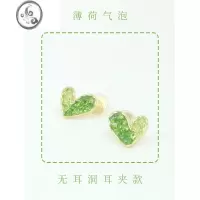 JiMi森林气泡~爱心耳夹无耳洞女新款耳饰小众高级感蚊香盘假耳钉耳环