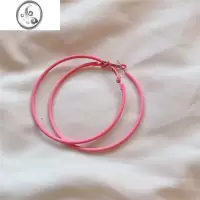 JiMi泫雅风经典大圈圈耳环酷帅网红朋克糖果色ins个性圆圈新潮百搭女