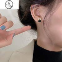 JiMi水钻菱形耳环无耳洞耳夹小众设计感高级黑色耳环2023年新款潮耳饰