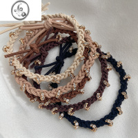 JiMi轻奢欧美范 ~小众带钻基础发绳ins复古两用皮筋扎马尾头发头绳女