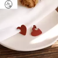 JiMi红色爱心无痛耳饰蚊香盘耳夹复古港味夹耳式耳环新款无耳洞新年女