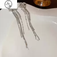JiMi银色字母耳骨夹流苏耳夹无耳洞女新款耳环小众设计感耳饰高级耳挂