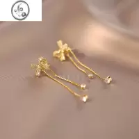 JiMi流苏蝴蝶结蚊香盘耳夹女无耳洞小众设计感耳环女夏季百搭长款耳饰