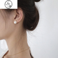 JiMiS925银针金边复古气质珍珠耳钉耳夹无耳洞少女心ins耳钉 简约小巧