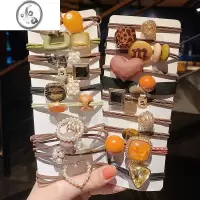 JiMi韩国网红ins皮筋女扎头发绳头饰扎马尾发圈皮套简约气质头绳头饰