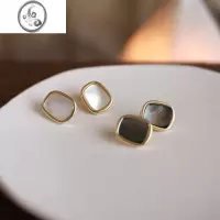 JiMi复古贝壳高级感蚊香盘耳夹无耳洞女白色无痛耳饰新款耳饰耳环简约