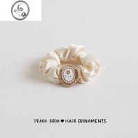 JiMi巴黎往事~法式ins简约缎面小肠圈玫瑰发绳气质百搭丸子头发圈头饰