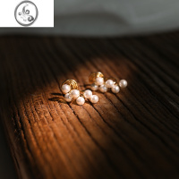 JiMi法式复古珍珠蚊香盘耳夹无耳洞耳饰气质简约小巧耳环仙气森系超仙