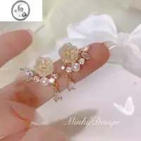 JiMi「荔枝玫瑰」玫瑰耳夹花朵耳饰夏季耳钉蚊香盘耳夹女无耳洞耳环