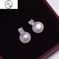 JiMi银银淡水珍珠耳夹女无耳洞法式高级感耳钉耳环小众气质蚊香盘百搭