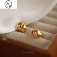 JiMi高级感耳夹无耳洞女金色耳环复古无痛耳饰蚊香盘通勤简约夹耳式夏
