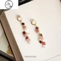 JiMi彩色水晶蚊香盘耳夹无耳洞女长款耳环高级感无痛耳饰超仙流苏新款