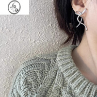 JiMi十里间[抽象蝴蝶结~小个性很漂亮]甜美气质银针耳环蚊香盘耳夹