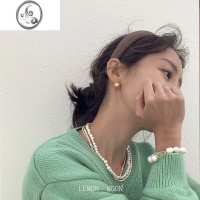 JiMi小金球 凹凸感光面圆球蚊香盘耳夹耳钉ins冷淡风金属小众时髦耳饰