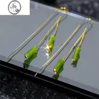 JiMi2022新款绿色竹节耳线耳环防丢设计感网红百搭耳饰民族风流苏耳坠