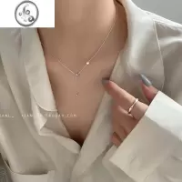 JiMi轻奢小众珍珠项链女款2023新款高级设计感简约气质锁骨链配饰