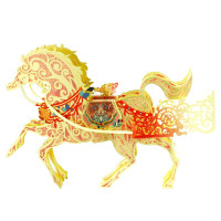 3d金属立体拼装拼插模型玩具儿童手工diy创意模型公主马车送女友生日节日七夕 梦蝶驹(红色)YM-L051