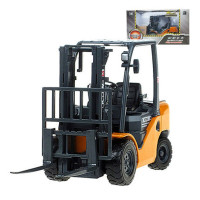 合金叉车叉装车模型仿真工程车升降搬运车儿童金属玩具车 1:20叉车橙色