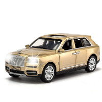 仿真合金车模兰博基尼劳斯莱斯奔驰跑车小汽车模型摆件男孩玩具 7开门劳斯莱斯库里南-香槟金