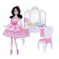 安丽莉公主娃娃梦幻南瓜车换装衣橱芭莎比娃娃套装大礼盒女孩过家家玩具巴比娃娃玩具 66015芭比 66023芭比公主梳妆台